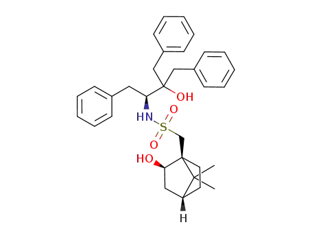 N-(1S)-(1,2,2-tribenzyl-2-hydroxy-ethyl)-C-[(1S,2R,4R)-7,7-dimethyl-2-hydroxy-bicyclo[2.2.1]hept-1-yl]-methanesulfonamide