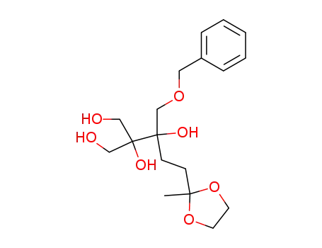 Molecular Structure of 195199-55-4 (2-(3-benzyloxymethyl-3,4,5-trihydroxy-4-hydroxymethylpentyl)-2-methyl-1,3-dioxolane)