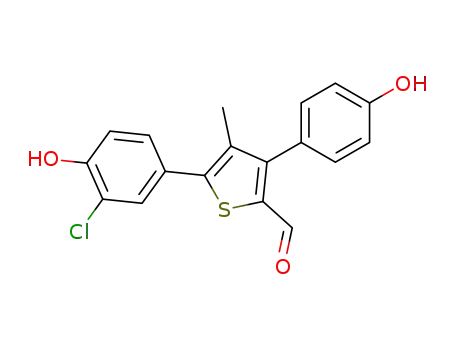 5-(3-chloro-4-hydroxyphenyl)-3-(4-hydroxyphenyl)-4-methylthiophene-2-carbaldehyde