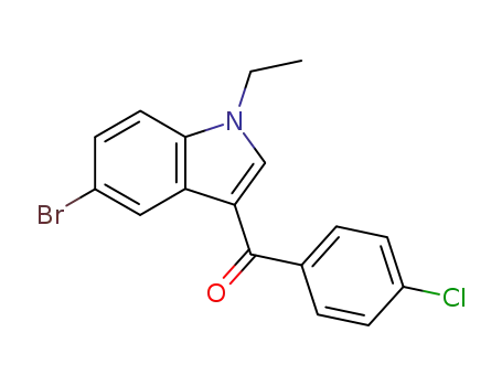 Molecular Structure of 195253-51-1 (Methanone, (5-bromo-1-ethyl-1H-indol-3-yl)(4-chlorophenyl)-)