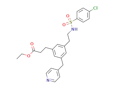 ethyl 3-{3-[2-(4-chlorophenylsulphonylamino)ethyl]-5-(pyridin-4-ylmethyl)phenyl}propanoate