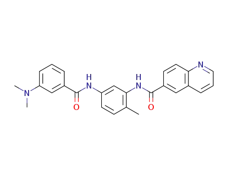 Molecular Structure of 258502-85-1 (N-[5-(3-dimethylaminobenzamido)-2-methylphenyl]quinoline-6-carboxamide)