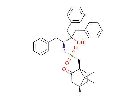 N-(1S)-(1,2,2-tribenzyl-2-hydroxy-ethyl)-C-[(1S,4R)-7,7-dimethyl-2-oxo-bicyclo[2.2.1]hept-1-yl]-methanesulfonamide