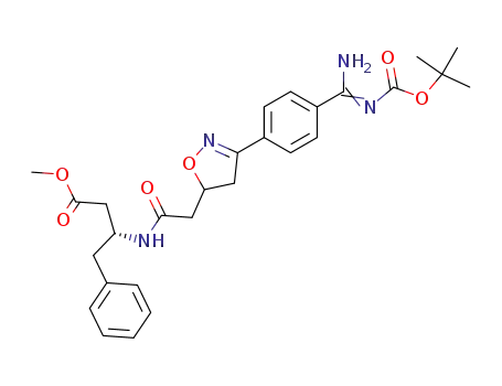 (R)-3-{2-[3-(4-{Amino-[(E)-tert-butoxycarbonylimino]-methyl}-phenyl)-4,5-dihydro-isoxazol-5-yl]-acetylamino}-4-phenyl-butyric acid methyl ester