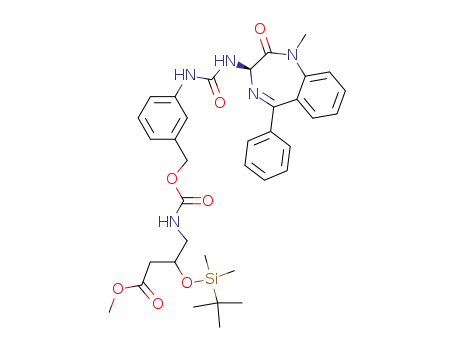 (R)-3-(tert-butyldimethylsilanyloxy)-4-{3-[3-(1-methyl-2-oxo-5-phenyl-2,3-dihydro-1H-1,4-benzodiazepin-3-yl)ureido]benzyloxycarbonylamino}butyric acid methyl ester
