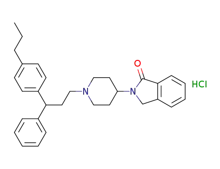 2,3-Dihydro-2-[1-[3-phenyl-3-(4-propylphenyl)propyl]-4-piperidinyl]-1H-isoindol-1-one, monohydrochloride