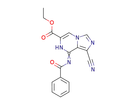 Imidazo[1,5-a]pyrazine-6-carboxylic acid, 8-(benzoylamino)-1-cyano-,
ethyl ester