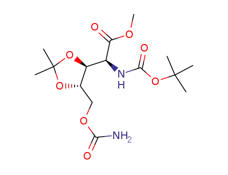 methyl 5-O-(aminocarbonyl)-2-<(N-tert-butoxycarbonyl)amino>-2-deoxy-3,4-O-isopropylidene-L-xylonate