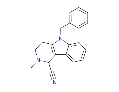 Molecular Structure of 210408-36-9 (5-Benzyl-2-methyl-2,3,4,5-tetrahydro-1H-pyrido[4,3-b]indole-1-carbonitrile)