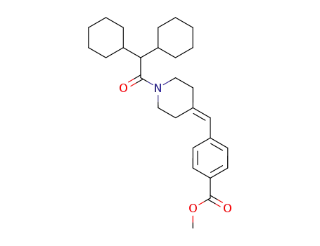 Molecular Structure of 292059-41-7 (Benzoic acid, 4-[[1-(dicyclohexylacetyl)-4-piperidinylidene]methyl]-,
methyl ester)