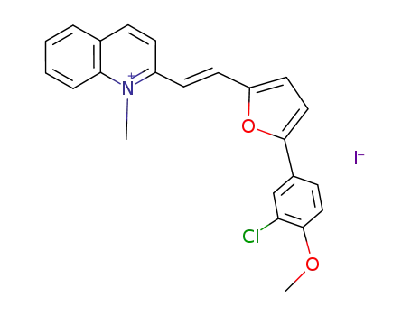 Molecular Structure of 1032383-38-2 (trans-2-[2-[5-(3-chloro-4-methoxyphenyl)furan-2-yl]vinyl]-1-methylquinolinium iodide)