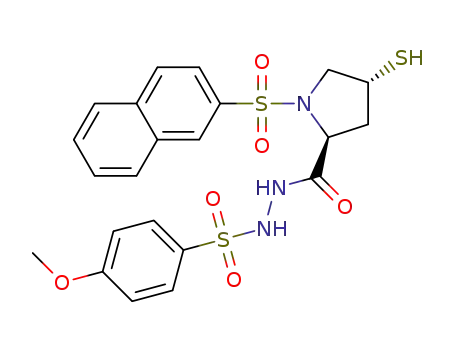 L-Proline, 4-mercapto-1-(2-naphthalenylsulfonyl)-,
2-[(4-methoxyphenyl)sulfonyl]hydrazide, (4R)-