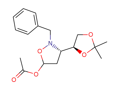 (3S)-5-acetoxy-2-benzyl-3-[(4S)-2,2-dimethyl-1.3-dioxolan-4-yl]isoxazolidine