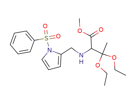 methyl 2-<1-(benzesulfonylpyrrol-2-yl)methyl>amino-3,3-diethoxybutyrate