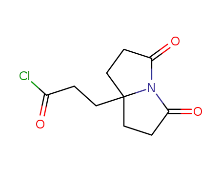 Molecular Structure of 89317-35-1 (1H-Pyrrolizine-7a(5H)-propanoyl chloride, tetrahydro-3,5-dioxo-)