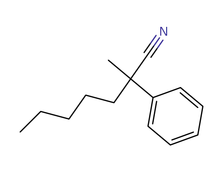 Molecular Structure of 19692-40-1 (2-methyl-2-phenyl-heptanenitrile)