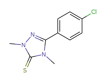 Molecular Structure of 110623-24-0 (5-(4-chlorophenyl)-2,4-dimethyl-2,4-dihydro-3H-1,2,4-triazole-3-thione)