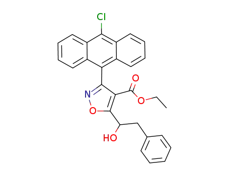 ethyl 3-(9'-anthracenyl-10'-chloro)-5-(1-hydroxy-2-phenylethyl)-4-isoxazole carboxylate