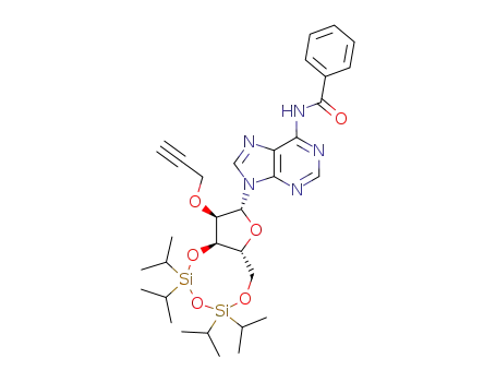 N-[9-((2R,3R,3aR,9aR)-5,5,7,7-Tetraisopropyl-3-prop-2-ynyloxy-tetrahydro-1,4,6,8-tetraoxa-5,7-disila-cyclopentacycloocten-2-yl)-9H-purin-6-yl]-benzamide