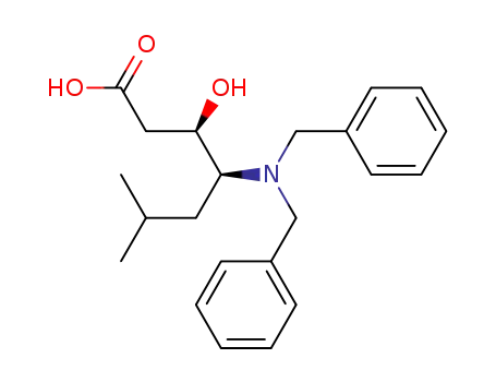 Heptanoic acid, 4-[bis(phenylmethyl)amino]-3-hydroxy-6-methyl-,
(3R,4S)-