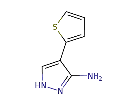 Molecular Structure of 91447-40-4 (4-THIOPHEN-2-YL-2H-PYRAZOL-3-YLAMINE)