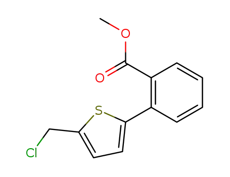 Molecular Structure of 194416-95-0 (Benzoic acid, 2-[5-(chloromethyl)-2-thienyl]-, methyl ester)