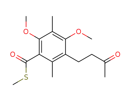 2,4-dimethoxy-3,6-dimethyl-5-(3-oxo-butyl)-thiobenzoic acid <i>S</i>-methyl ester