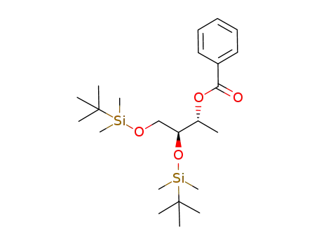 Molecular Structure of 245681-62-3 (Benzoic acid (1R,2S)-2,3-bis-(tert-butyl-dimethyl-silanyloxy)-1-methyl-propyl ester)