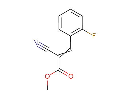 Molecular Structure of 198554-07-3 (2-Propenoic acid, 2-cyano-3-(2-fluorophenyl)-, methyl ester)