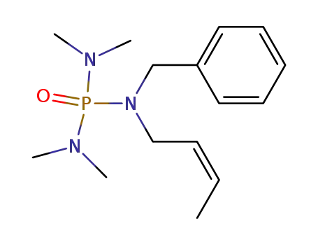 Molecular Structure of 189438-77-5 (Phosphoric triamide,
N-2-butenyl-N',N',N'',N''-tetramethyl-N-(phenylmethyl)-, (Z)-)