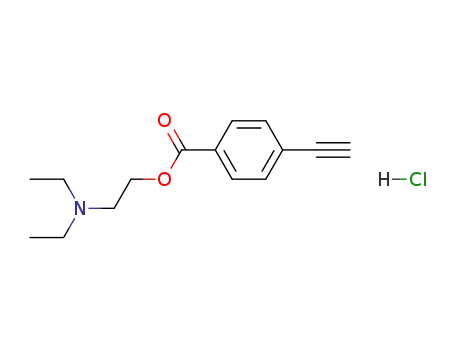 Molecular Structure of 62480-25-5 (Benzoic acid, 4-ethynyl-, 2-(diethylamino)ethyl ester, hydrochloride)