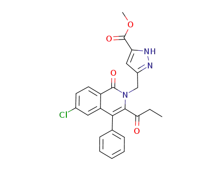 1H-Pyrazole-3-carboxylic acid,
5-[[6-chloro-1-oxo-3-(1-oxopropyl)-4-phenyl-2(1H)-isoquinolinyl]methyl]-,
methyl ester