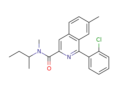 Molecular Structure of 89242-29-5 (3-Isoquinolinecarboxamide,
1-(2-chlorophenyl)-N,7-dimethyl-N-(1-methylpropyl)-)