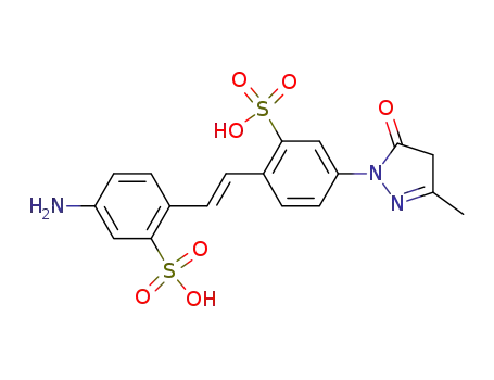 Molecular Structure of 119-74-4 (5-amino-2-[2-[4-(4,5-dihydro-3-methyl-5-oxo-1H-pyrazol-1-yl)-2-sulphophenyl]vinyl]benzenesulphonic acid)