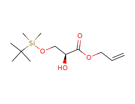Molecular Structure of 140371-85-3 (Propanoic acid, 3-[[(1,1-dimethylethyl)dimethylsilyl]oxy]-2-hydroxy-,
2-propenyl ester, (S)-)