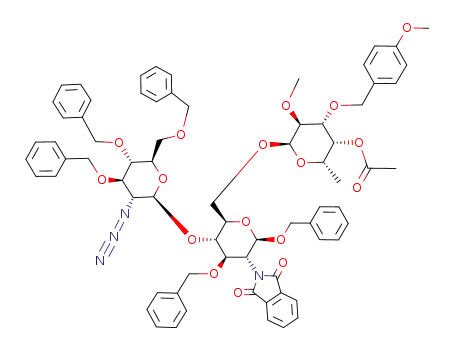 benzyl 6-O-[4-O-acetyl-3-O-(4-methoxybenzyl)-2-O-methyl-α-L-fucopyranosyl]-4-O-(2-azido-3,4,6-tri-O-benzyl-2-deoxy-β-D-glucopyranosyl)-3-O-benzyl-2-deoxy-2-phthalimido-β-D-glucopyranoside