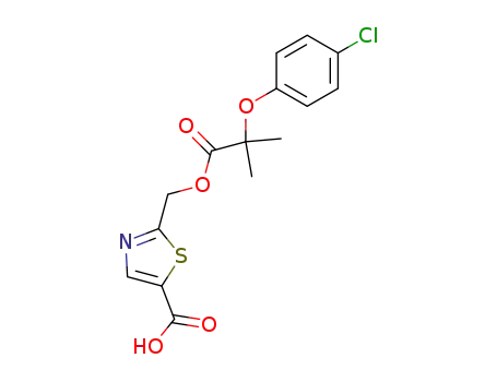 2-[α-(p-chlorophenoxy)-α,α-dimethyl-acetoxymethyl]-thiazole-5-carboxylic acid