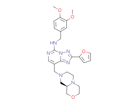 8-[(6R)-1,8-diaza-4-oxabicyclo[4.4.0]decan-8-ylmethyl]-5-(3,4-dimethoxybenzylamino)-2-(2-furyl)[1,2,4]triazolo[1,5-c]pyrimidine