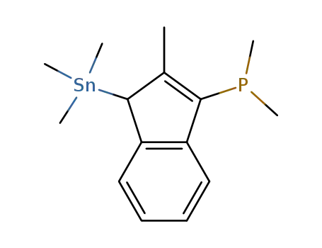 Molecular Structure of 675882-01-6 (Phosphine, dimethyl[2-methyl-1-(trimethylstannyl)-1H-inden-3-yl]-)