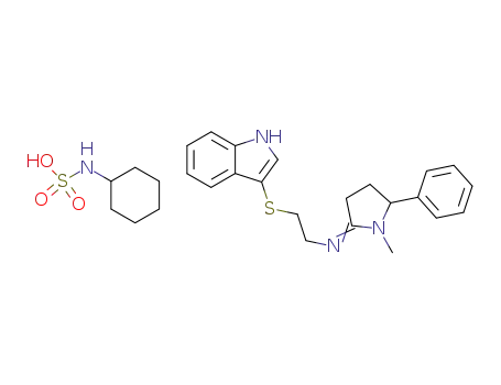 3-[2-(1-Methyl-5-phenyl-2-pyrrolidinylideneamino)ethylthio]indole cyclohexanesulfamate