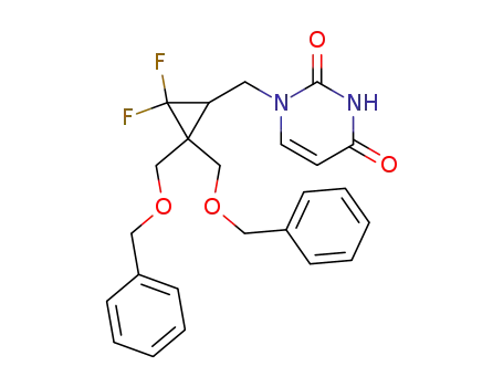 (+/-)-[(1 RS)-2,2-di(benzyloxymethyl)-3,3-difluorocyclopropylmethyl]-1,2,3,4-tetrahydro-2,4-pyrimidinedione