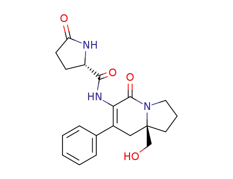 (6R,12S)-1-aza-3-(pyroglutamylamino)-6-hydroxymethyl-4-phenyl-2-oxobicyclo[4.3.0]non-3-ene