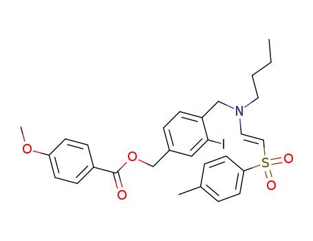 4-Methoxy-benzoic acid 4-({butyl-[(E)-2-(toluene-4-sulfonyl)-vinyl]-amino}-methyl)-3-iodo-benzyl ester