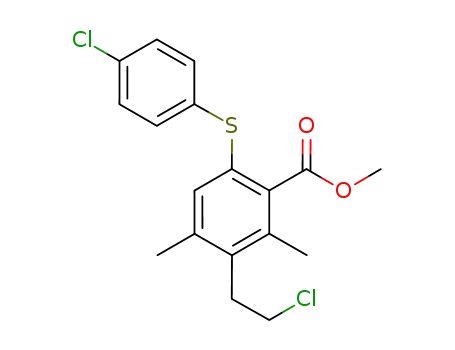 methyl 4,6-dimethyl-5-(2-chloroethyl)-2-(4-chlorophenylsulfanyl)benzoate