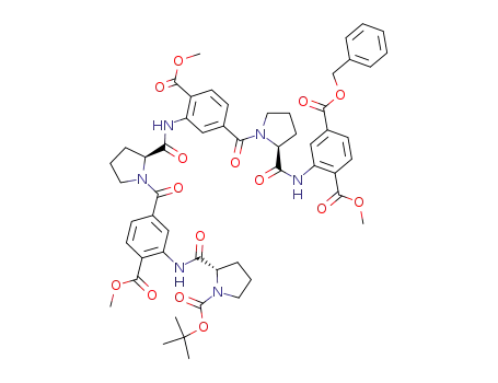 2-[((S)-1-{3-[((S)-1-{3-[((S)-1-tert-Butoxycarbonyl-pyrrolidine-2-carbonyl)-amino]-4-methoxycarbonyl-benzoyl}-pyrrolidine-2-carbonyl)-amino]-4-methoxycarbonyl-benzoyl}-pyrrolidine-2-carbonyl)-amino]-terephthalic acid 4-benzyl ester 1-methyl ester