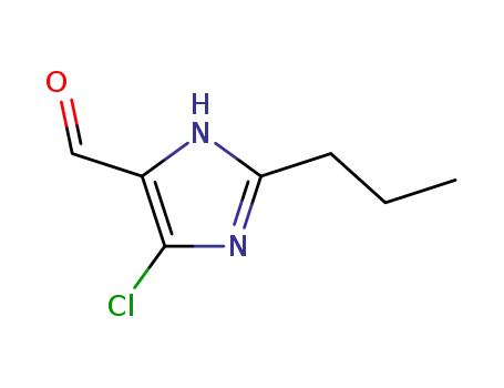 Molecular Structure of 124750-49-8 (1H-Imidazole-4-carboxaldehyde, 5-chloro-2-propyl-)