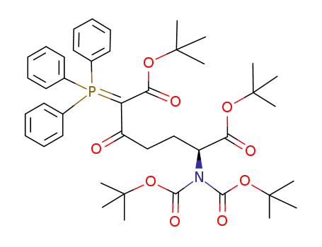 Molecular Structure of 269733-30-4 ((S)-6-Bis(tert-butoxycarbonyl)amino-2-(triphenylphosphoranylidene)-3-oxoheptanedioic acid di-tert-butyl ester)