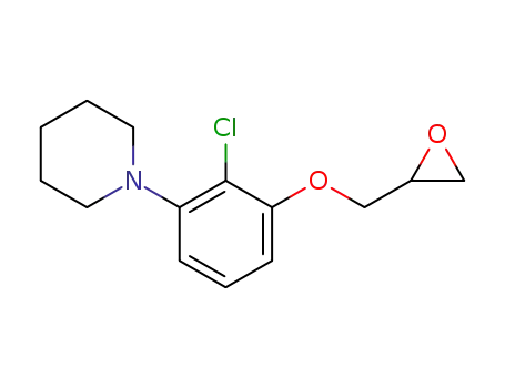 Molecular Structure of 88577-18-8 (Piperidine, 1-[2-chloro-3-(oxiranylmethoxy)phenyl]-)