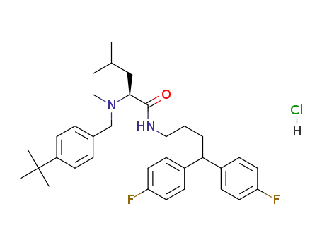 (S)-2-[(4-tert-Butyl-benzyl)-methyl-amino]-4-methyl-pentanoic acid [4,4-bis-(4-fluoro-phenyl)-butyl]-amide monohydrochloride
