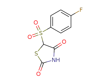 Molecular Structure of 125518-56-1 (2,4-Thiazolidinedione, 5-[(4-fluorophenyl)sulfonyl]-)